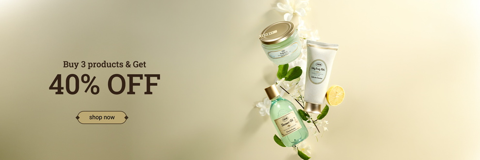 40% discount on purchases of 3 or more items: 