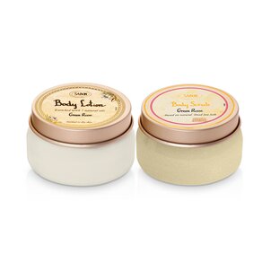 Mix Body Scrub & Body Lotion Green Rose